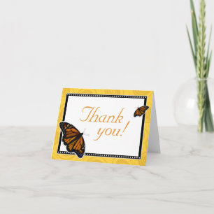 Carte De Remerciements Monarch Butterfly Custom Yellow