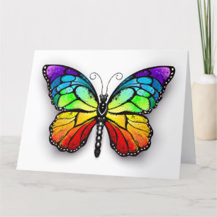Carte De Remerciements Monarque papillon arc-en-ciel
