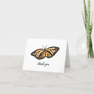 Carte De Remerciements Monarque Papillon Peinture Art