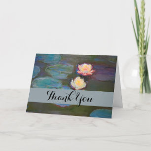 Carte De Remerciements Monet Nymphéa Lys Étang Peinture