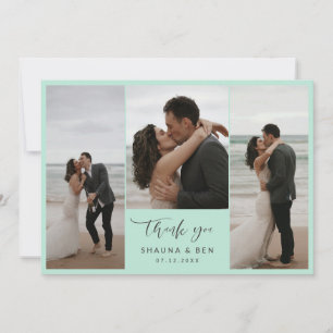 Carte De Remerciements Monnaie de glace Linked Back 3 Photos Mariage Merc