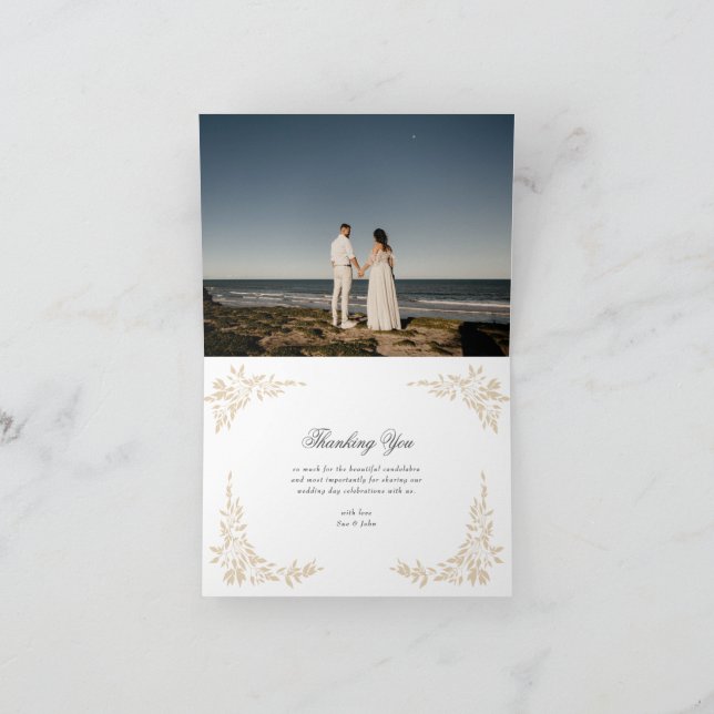 Carte De Remerciements Monogram Crest classique Mariage élégant (Intérieur)