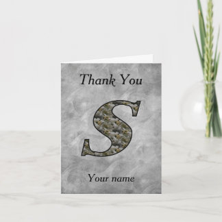 Carte De Remerciements Monogram Initial S Hydrangea Flowers Personalized
