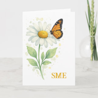 Carte De Remerciements Monogram Notecard - Daisy & Butterfly
