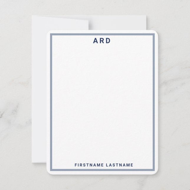 CARTE DE REMERCIEMENTS MONOGRAM PERSONNALISÉ PROPPY STATIONARY (Devant)