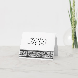 Carte de remerciements monogramme