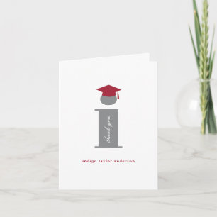 Carte De Remerciements Monogramme classique I Graduation Cap Photo modern