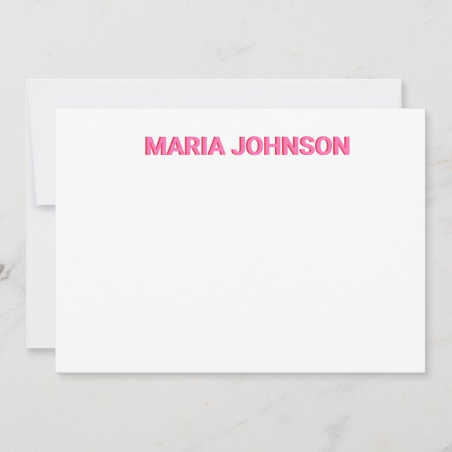Carte De Remerciements Monogramme d'ombre personnalisé rose initial (Devant)