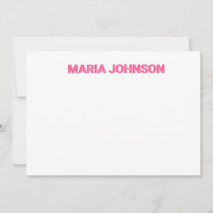 Carte De Remerciements Monogramme d'ombre personnalisé rose initial