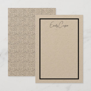 Carte De Remerciements Monogramme Rustique Simple Polka Noir Point Bordur