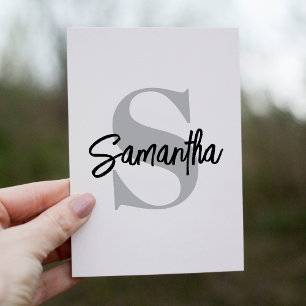 Carte De Remerciements Monogramme simple Nom initial
