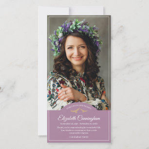 Carte De Remerciements Monogrammes commémoratifs Oiseaux Photo classique