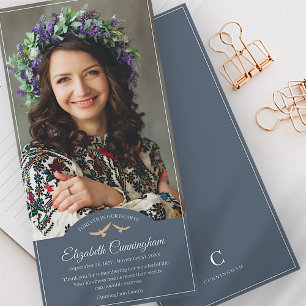 Carte De Remerciements Monogrammes commémoratifs Oiseaux Photo classique