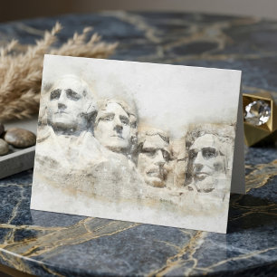 Carte De Remerciements Mont Rushmore, œuvre d'art à l'aquarelle président