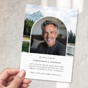 Carte De Remerciements Montagnes Nature Photo Sympathy Funeral Memorial