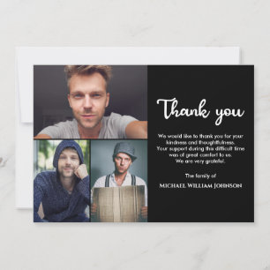 Carte De Remerciements Monument funéraire de deuil unique 3 photo Collage
