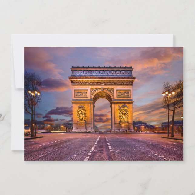 Carte De Remerciements Monuments | Arc de Triomphe, Paris France (Devant)