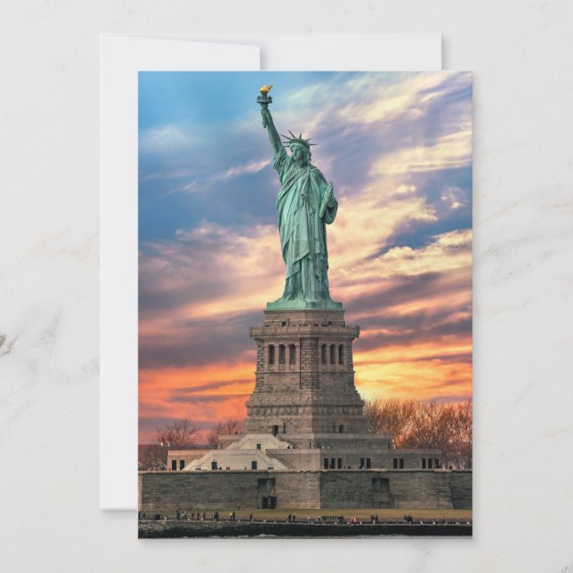 Carte De Remerciements Monuments | The Statue of Liberty (Devant)