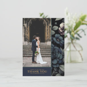 Carte De Remerciements Moody Blue Floral