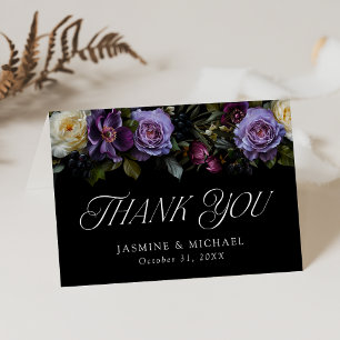 Carte De Remerciements Moody Gothic Floral Mariage
