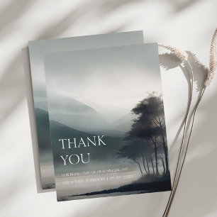 Carte De Remerciements Moody Mountain Dark esthétique Mariage bois