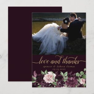 Carte De Remerciements Moody Passion   Vin violet spectaculaire photo flo