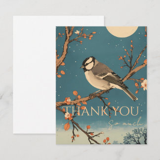 Carte De Remerciements Moonlit Bird on Blossom Bra