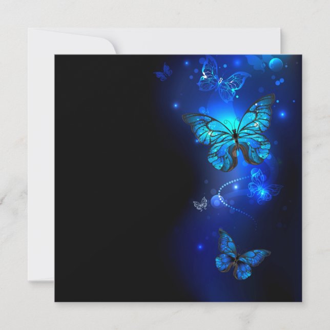 Carte De Remerciements Morpho Butterfly in the Dark Background (Devant)