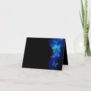 Carte De Remerciements Morpho Butterfly in the Dark Background