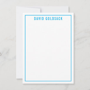 Carte De Remerciements MOT DE REMERCIEMENT moderne simple nom bleu aqua