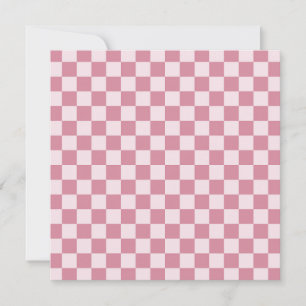 Carte De Remerciements Motif à carreaux rose poussiéreux