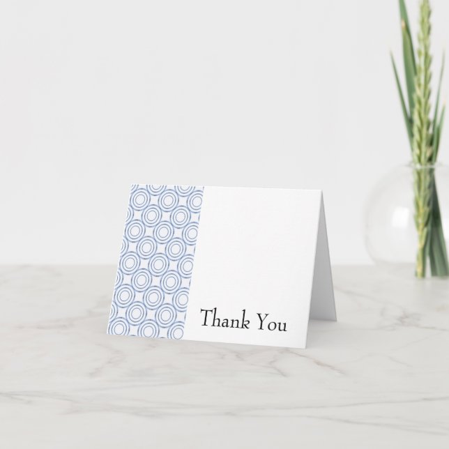 Carte de remerciements Motif Cercle Vintage bleu (Devant)