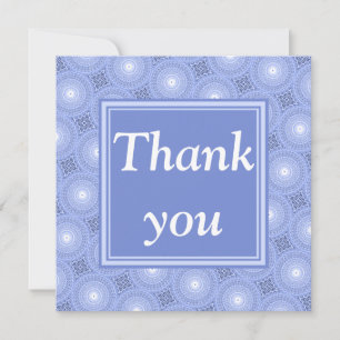 Carte De Remerciements Motif de cercles bleus monogramme