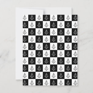 Carte De Remerciements Motif de Freemason À damiers