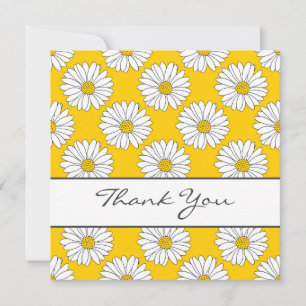 Carte De Remerciements Motif de marguerite jaune blanc 2