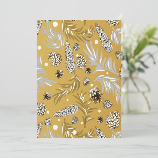 Carte De Remerciements Motif de Noël, Pine Snow 6 (Debout devant)