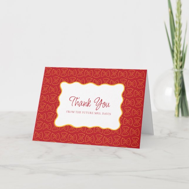 Carte De Remerciements Motif de pâtes C'est l'amour Shower de mariage ita (Devant)