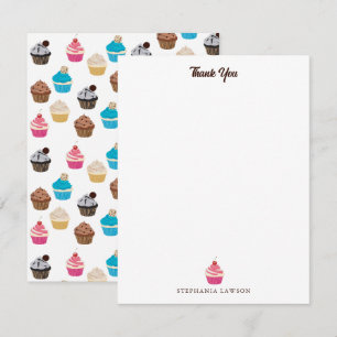 Carte De Remerciements Motif de petits gâteaux colorés