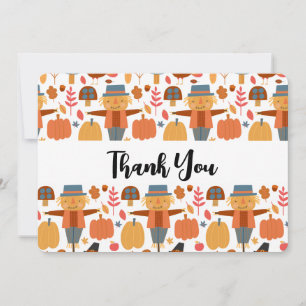 Carte De Remerciements Motif de Thanksgiving avec dindes et écussons
