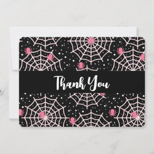 Carte De Remerciements Motif des toiles d'Halloween et araignées