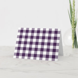 Carte De Remerciements Motif En vichy violet et blanc