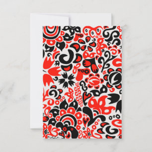Carte De Remerciements motif floral abstrait d'art populaire ethnique ukr