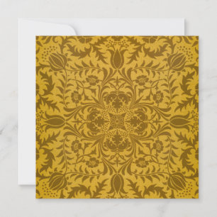 Carte De Remerciements Motif floral doré orné avec symétrie