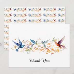 Carte De Remerciements Motif graphique volant oiseaux