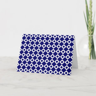 Carte De Remerciements Motif Navy et White Diamond