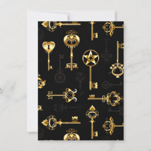 Carte De Remerciements Motif sans couture avec touches d'or