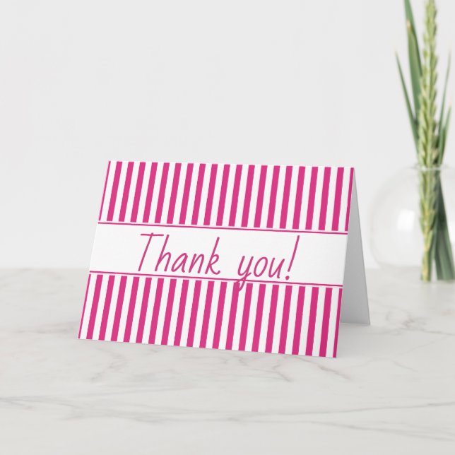 Carte De Remerciements Motif simple - Fuchsia géométrique/blanc (Devant)