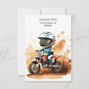 Carte De Remerciements Moto Dirt Wheels Fantaisiste Anniversaire