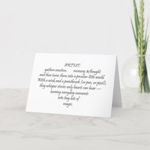 Carte De Remerciements Mots du coeur Expliquer et artiste Art lunaire