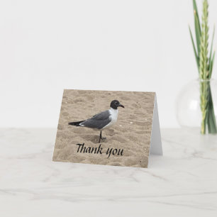 Carte De Remerciements Mouette sur la Plage dans le Sable